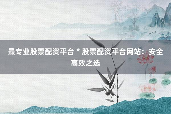 最专业股票配资平台 * 股票配资平台网站：安全高效之选