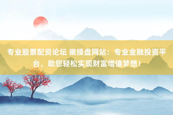 专业股票配资论坛 徽操盘网站：专业金融投资平台，助您轻松实现财富增值梦想！