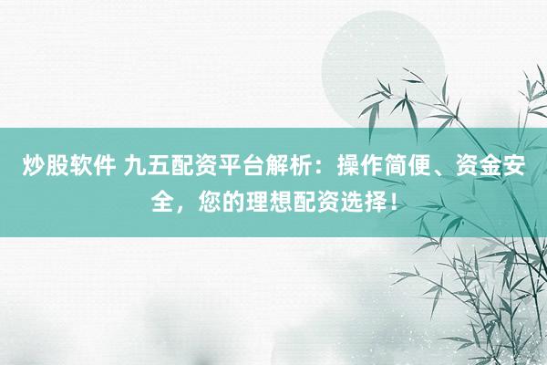 炒股软件 九五配资平台解析：操作简便、资金安全，您的理想配资选择！